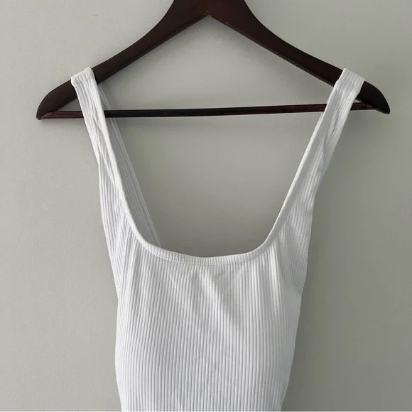 Andie Tulum Rib One-Piece Swimsuit - White Scoop Racerback Size XXXL - Picture 4 of 10